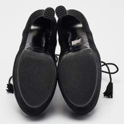 Pre Owned Yves Saint Laurent Black Ankle Length Boots Size 36.5