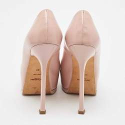 مملوكة مسبقًا حذاء كعب عالي إيف سان لوران تريبتو جلد وردي مقاس 38