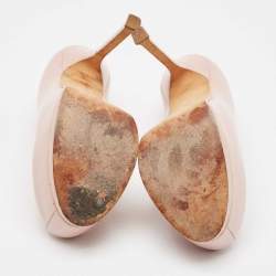 مملوكة مسبقًا حذاء كعب عالي إيف سان لوران تريبتو جلد وردي مقاس 38