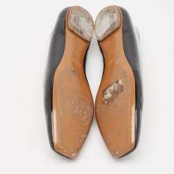 Pre Owned Yves Saint Laurent Black Patent Leather Love Ballet Flats Size 40