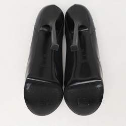 مملوكة مسبقًا Yves Saint Laurent Grey Leather Tribtoo Platform Loafer Pumps Size 37