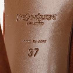 Yves Saint Laurent Brown Suede Tribtoo Platform Pumps Size 37