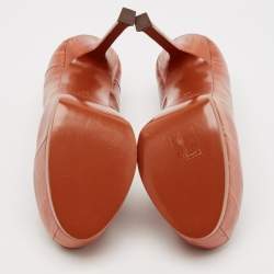 Yves Saint Laurent Brown Leather Platform Pumps Size 37