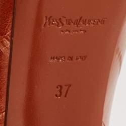 Yves Saint Laurent Brown Leather Platform Pumps Size 37