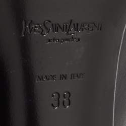 Yves Saint Laurent Black Leather Platform Booties Size 38