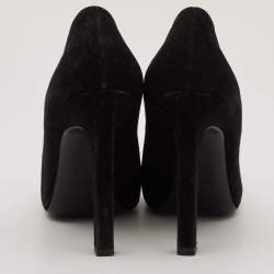 Yves Saint Laurent Black Suede Round Toe Pumps Size 39