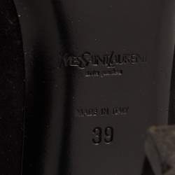 Yves Saint Laurent Black Suede Round Toe Pumps Size 39