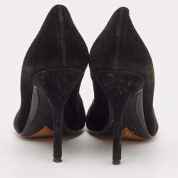 Yves Saint Laurent Black Suede Cap Toe Pointed Toe Pumps Size 38.5