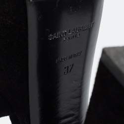 Yves Saint Laurent Black Suede Ankle Strap Sandals Size 37