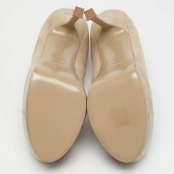 Yves Saint Laurent Beige Suede and Leather Tribtoo Pumps Size 39