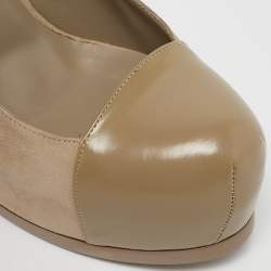 Yves Saint Laurent Beige Suede and Leather Tribtoo Pumps Size 39
