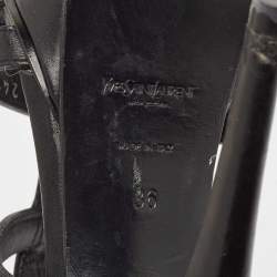 Saint Laurent Black Leather New Riveg Platform Sandals Size 36