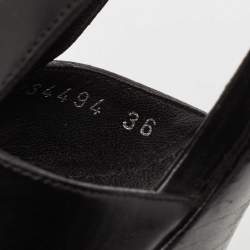 Yves Saint Laurent Black Leather T-Strap Platform Sandals Size 36