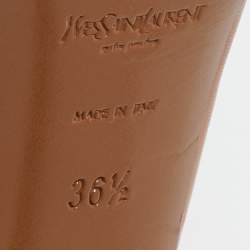 Yves Saint Laurent Brown Leather Tribtoo Platform Pumps Size 36.5