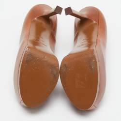 Yves Saint Laurent Brown Leather Tribtoo Platform Pumps Size 36.5