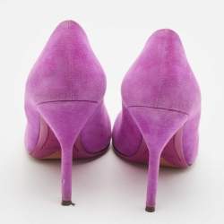 Yves Saint Laurent Pink/Purple Suede and  Patent Pointed Toe  Pumps Size 38