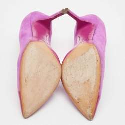 Yves Saint Laurent Pink/Purple Suede and  Patent Pointed Toe  Pumps Size 38