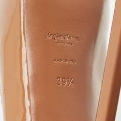Yves Saint Laurent Beige Patent Leather Tribtoo Platform Pumps Size 39.5