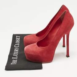 Yves Saint Laurent Red Tribtoo Platform Pumps Size 38.5