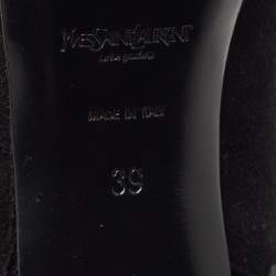 Yves Saint Laurent Black Suede Knee Length Boots Size 39