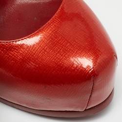 Yves Saint Laurent Red Patent Leather Tribtoo Slingback Pumps Size 38