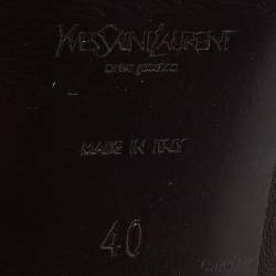 Yves Saint Laurent Dark Brown Suede and Leather Platform Knee High Boots Size 40
