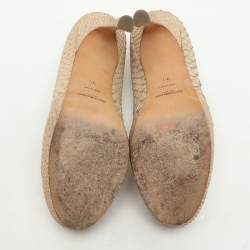Yves Saint Laurent Beige Python Platform Pumps Size 38