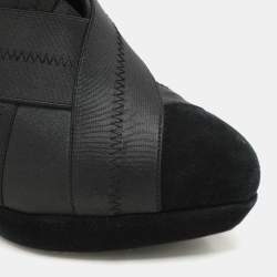Yves Saint Laurent Black Elastic Bandage And Suede Booties Size 39