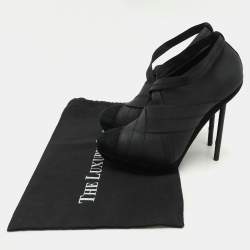 Yves Saint Laurent Black Elastic Bandage And Suede Booties Size 39