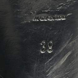 Pre Owned Yves Saint Laurent Black Patent Leather Platform Sandals Size 39