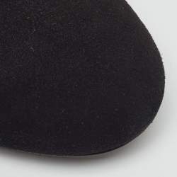 Pre Owned Saint Laurent Black Suede Loulou Zip Ankle Length Boots Size 36