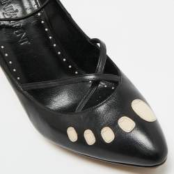 Pre Owned Yves Saint Laurent Black Leather Pointed Toe Pumps Size 38.5