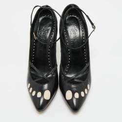 Pre Owned Yves Saint Laurent Black Leather Pointed Toe Pumps Size 38.5