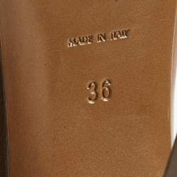 Pre Owned Yves Saint Laurent Brown Leather Tribtoo Platform Pumps Size 36