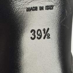 مملوكة مسبقًا صندل إيف سان لوران تريبوت جلد برّاق أسود بنعل سميك مقاس 39