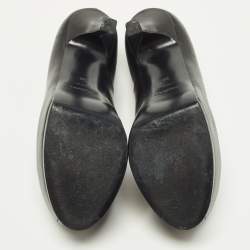 Pre Owned حذاء كعب عالي سان لوران باريس تريبتو جلد لامع أسود مقاس 39