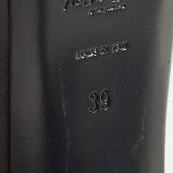 Pre Owned حذاء كعب عالي سان لوران باريس تريبتو جلد لامع أسود مقاس 39