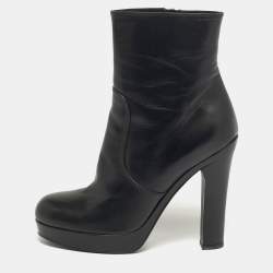 مملوكة مسبقًا Yves Saint Laurent Janis Size 39 Black Leather Ankle Boots