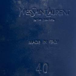 مملوكة مسبقًا Yves Saint Laurent Size 40 Blue/Gold Suede Platform Pumps