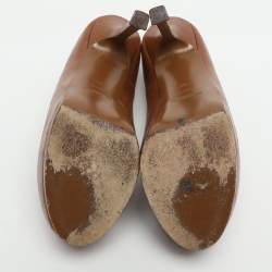 Pre Owned حذاء كعب عالي سان لوران باريس تريبتو جلد لامع أسود مقاس 39