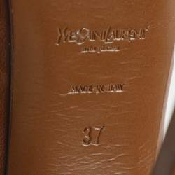 Pre Owned حذاء كعب عالي سان لوران باريس تريبتو جلد لامع أسود مقاس 39