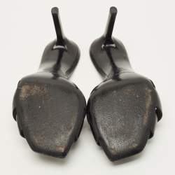 Pre Owned Yves Saint Laurent Tribute Size 39 Black Leather Slide Sandals