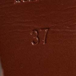 Pre Owned Yves Saint Laurent Size 37 Brown Leather Ankle Strap Sandals