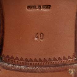 Pre Owned Yves Saint Laurent Size 40 Dark Brown Patent Leather Slip On Loafers