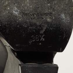 Pre Owned Yves Saint Laurent Hortense Size 36.5 Black Leather Booties