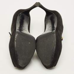 مملوكة مسبقًا Yves Saint Laurent Size 39.5 Black Suede Platform Pumps