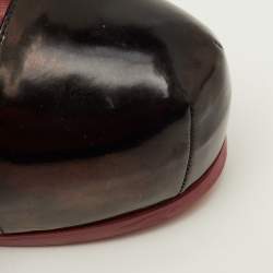 Pre Owned Yves Saint Laurent Tribtoo Size 36 Red/Black Suede and Leather Platform Pumps