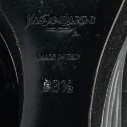 Pre Owned حذاء بوت للكاحل إيف سان لوران مادج سويدي أسود كعب روكي برباط مقاس 41.5