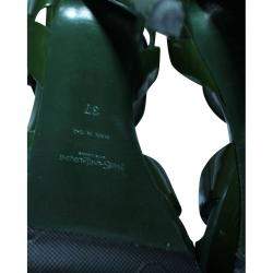 Pre Owned Yves Saint Laurent Green Patent Leather tribute Sandals Size 37