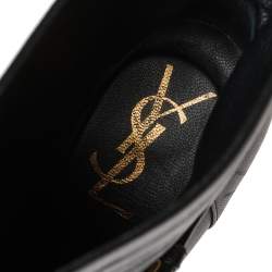 Pre Owned حذاء بوت كاحل إيفز سان لوران نعل سميك تريبتو جلد أسود مقاس 38